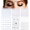 PAGOW 4 Sheets Adhesive Face Gems Stickers, Rhinestones Acrylic Face Jewelry, Pearl Hair Gems Stick on, Festival Accessories for Make Up, Hair, Face, Crafts (Star, Pearl, Heart, Rhinestones)