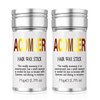 Acomler Wax Stick for Hair,Hair Wax Stick,Hair Wax Stick for Flyaways,Slick Stick for Hair Non-greasy Styling Hair Pomade Stick (Pack of 2 Silver)