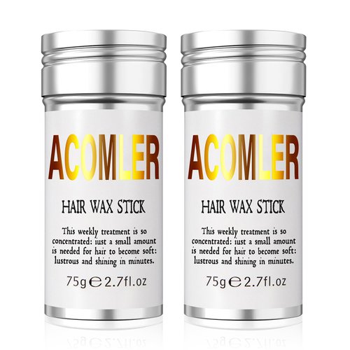 Acomler Wax Stick for Hair,Hair Wax Stick,Hair Wax Stick for Flyaways,Slick Stick for Hair Non-greasy Styling Hair Pomade Stick (Pack of 2 Silver)