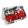 Christmas Santa Express Delivery Red Truck Siberian Huskies Dog Greeting Cards - Adorable Pets Invitation Cards with Envelopes - Pet Artwork Christmas Greeting Cards GCD69044 (1 Greeting Card)
