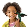 Folkmanis Mini Hummingbird Finger Puppet, Bluegreen, White, Red, Black, 1 EA