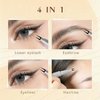 GHFCZOO 2Pcs Dual-Tip Lower Eyelash Pencil, Waterproof Anti-Smudge Bottom Lash Pen, Ultra-Slim Dual Pronged Liquid Eyeliner, 3D Natural Under Lash Liner for Eye Makeup (Brown*2pcs)