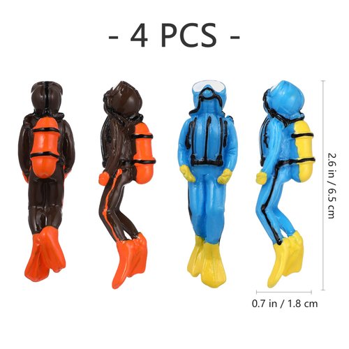 Mipcase 4Pcs Scuba Diver Figurines Scale Models People Set Mini Swimmers Figurines Plastic Scuba Diver Toy Figures for Miniature Sand Table Ocean Party Sea Cake