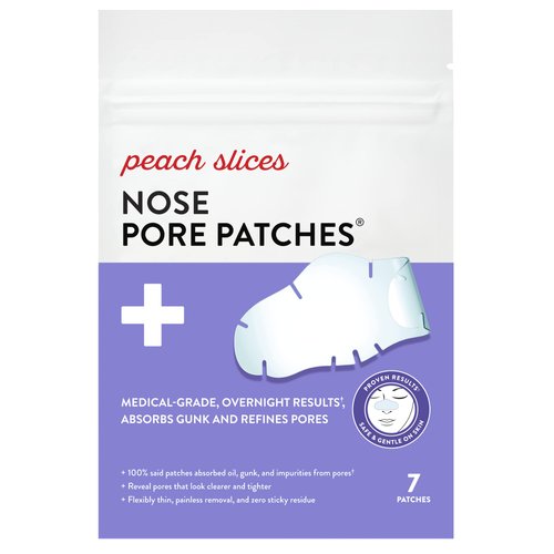 Peach Slices | Nose Pore Patches | Medical-Grade Hydrocolloid | Targets Pores & Pimples | Absorbs Oil Overnight | Vegan | Cruelty-Free | Facial Skin Care Products | 7 Ct