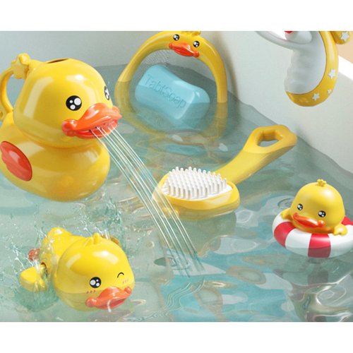 Little Yellow Ducks Bath Toys Bathtub Toy for Toddlers Age 18 Months+ Kids ,Bath Pipes Toys for Boys and Girls Tub Water Toys with Color Box Birthday Gift