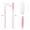 Tbestmax 400 Spoolies Mascara Wand and Lip Brush Disposable Lash Brushes for Eyelash Extensions, Lipstick Lip Gloss Wands Applicator Tool (Pink)