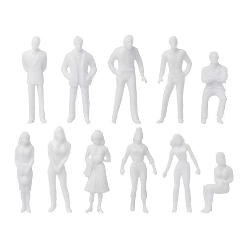 DS. DISTINCTIVE STYLE Unpainted Figures 1:50 Scale 100 Pieces Assorted Poses Miniature People for Architectural Layout Project O Scale Model Trains Railroads Home Bonsai Decor
