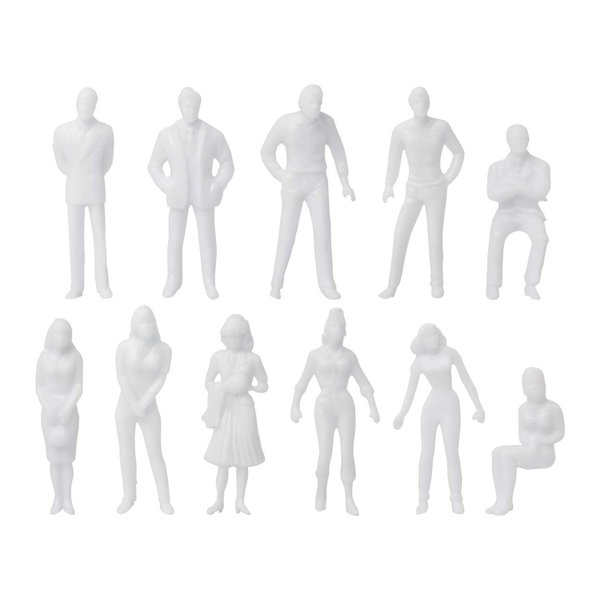 DS. DISTINCTIVE STYLE Unpainted Figures 1:50 Scale 100 Pieces Assorted Poses Miniature People for Architectural Layout Project O Scale Model Trains Railroads Home Bonsai Decor