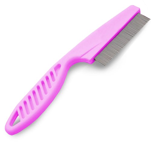 SunGrow Louse Comb for Men and Women, Stainless Steel Grooming Comb for Kids and Adults, For All Types of Hair, Scalp Care, High-strength Fine Teeth, 7.2", Pink Color, 1 Piece per Pack