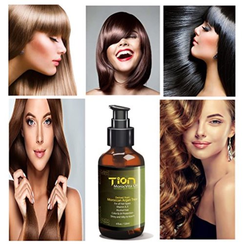 Tion MorocVita Hair Treatment Oil - Natural Organic Argan Oil for all hair types 4.0 Oz / 120ml | TionHair