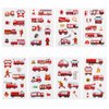 24 Sheets Fire Truck Temporary Tattoos, Birthday Decorations Firetruck Firefighter Party Favors