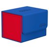 Ultimate Guard Sidewinder Synergy 100+, Deck Box for 100 Double-Sleeved TCG Cards, Blue/Red, Magnetic Closure & Microfiber Inner Lining
