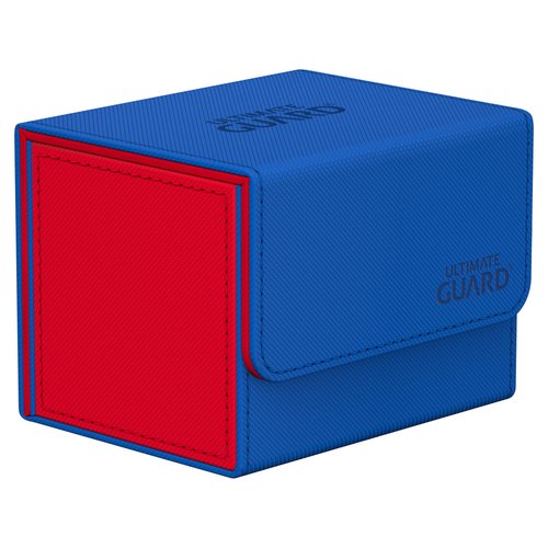 Ultimate Guard Sidewinder Synergy 100+, Deck Box for 100 Double-Sleeved TCG Cards, Blue/Red, Magnetic Closure & Microfiber Inner Lining