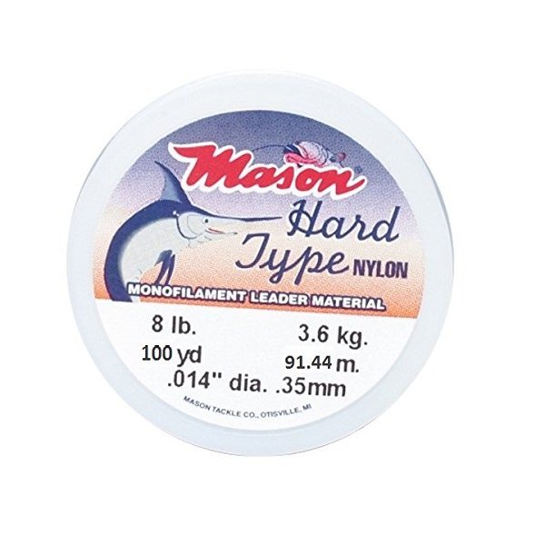 MASON Hard Type Nylon, Monofilament Leader Material, 8 lb. Test 100 Yards #HSR-8