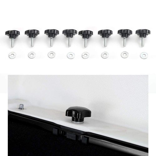 JeCar 8 Hardtop Quick Removal Bolts Thumb Screws Compatible with Jeep Wrangler 2007-2023 JK JKU JL JLU Sports Sahara Freedom Rubicon X 2 4 Door Accessories(Black)