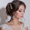 Juinte 48 Pieces Wedding Pearl Hair Pins Bridal Pearl Bobby Pins Clips for Hair U Shape Rhinestone Hair Pins Hair Accessories Barrette for Brides Bridesmaid Gril Women, 5 Sizes(Silver)