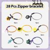 Kids Halloween Party Favors Zipper Bracelets, 28 Pack Glow in the Dark Halloween Zipper Wristbands for Kids Halloween Gifts, Halloween Giveaways, Halloween Goodie Bag Fillers, Kids Halloween Supplies