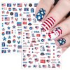 10 Sheets 4th of July Nail Art Stickers Decals Independence Day USA Flag Stars 3D Self-Adhesive Nail Decals Holiday Design Nail Supplies Decals for Acrylic DIY Salon Manicure Decoration Accessories