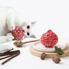 JAYU PET Red Cat Ball - Catnip Inside Cat Toy, Handmade Silvervine Ball Toys, Cat Toys for Indoor Cats, Interactive Matatabi Cat Ball Toy, Feline Kitten Toys, Cat Gifts (2.7 inch)