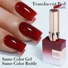 Double Rhythm 15ML Blood Red Gel Polish Translucent Sheer Neutral Color Jelly Natural UV Led Nail Art DIY at Home (B-A1371)