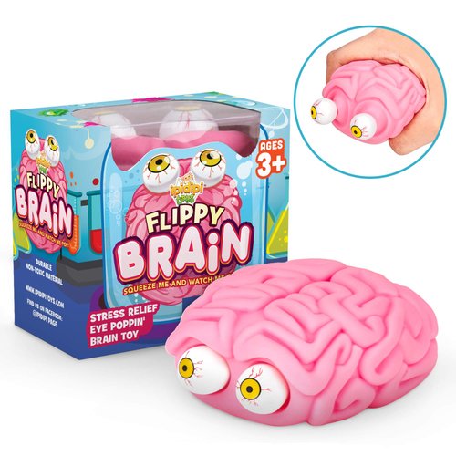 IPIDIPI TOYS Flippy Brain Squishy Eye Popping Toy – Funny Squeeze Stress Relief Eyeball Popper, Sensory Toy for Kids and Adults, Christmas Stocking Stuffers, Party Favors, Fun Gag Toys