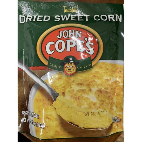 John Cope's Toasted, Dried Sweet Corn To Make Gourmet Baked Corn Dish (Includes Recipes), 3.75 Oz. (Pack of 4)