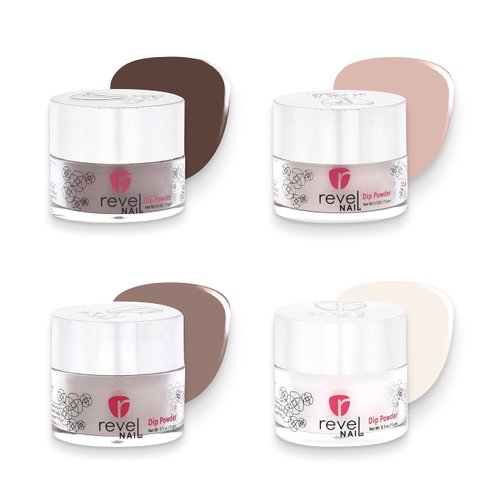 Revel Nail Dip Powder - Nude Powder Dip Nail Polish, Chip Resistant Dip Nail Powder with Vitamin ...