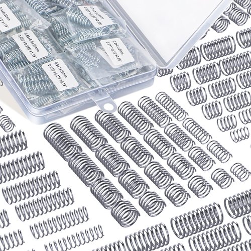 Compression Springs Assortment, Stainless Steel Springs, Spring Assortment for Shop and Home Repairs (40 Different Sizes, 200)