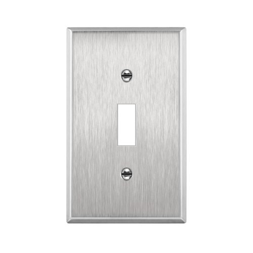ENERLITES Toggle Light Switch Stainless Steel Wall Plate, Metal Plate Corrosive Resistant Cover for Rotary Dimmers Lights, Size 1-Gang 4.50"x 2.76", 7711, 430 Stainless Steel, UL Listed, Silver