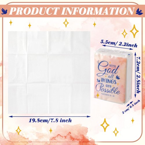 Karenhi Christian Purse Tissue Packs Wedding Tissues Packs for Guests Bible Verse Mini Size Tissue Packs Pocket Tissues Travel Packs for Home Bag Car Homeless Gifts(60 Packs)