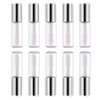Yosoo 45Pcs Lip Gloss Tubes Empty Plastic Clear Lip Balm Bottle Container Silver Transparent 1.2ml Makeup Tool for Women