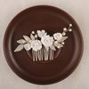 Soulshow New Handmade Ceramic Flower Wedding Hair Accessories Pearl Gold Alloy Leaf Wedding Hair Comb Bridal Hair Accessories Classical Wedding Headpiece for Bride