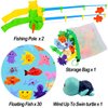 AUUGUU Magnetic Fishing Pool Toys Game, Water Table Bathtub Bath Toy - Pole Rod Floating Fish, Birthday Party Gifts for Toddler Age 3 4 5 6 Year Old, Kids Outdoor Toys