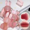 Baorder 3 Colors Cute Rabbit Matte Liquid Lipstick set, Velvet Lip Glaze 2 in 1 Key Chain Bunny Lip Gloss Lip Stain,Waterproof Long Lasting Non-Stick Cup Lip Clay for Kids Girls