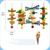 Generic Bean Bean Scoop Parrot Toys Set - Handcrafted 4-Piece Hanging Chew Toys with Bright Grass Carrot, Corn & Rattan Balls, Natural Bird Entertainment
