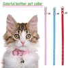 Weewooday 6 Pieces Leather Cat Collar with Bell Leather Kitten Collar Cat Collar for Boy Cats, Girl Cats with Safety Elastic Strap Cute Pet Collars for Small Cat Kitten Puppy