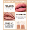 Matte Lip Liner Pencil Set, 12 Colors Creamy Lipliner Crayon, Long Lasting Waterproof Lip Tint Stain, Smooth, High Pigmented, Smudge-Proof Non-Stick Cup Lipstick Makeup Pen, Lip Liners Kit for Women-P