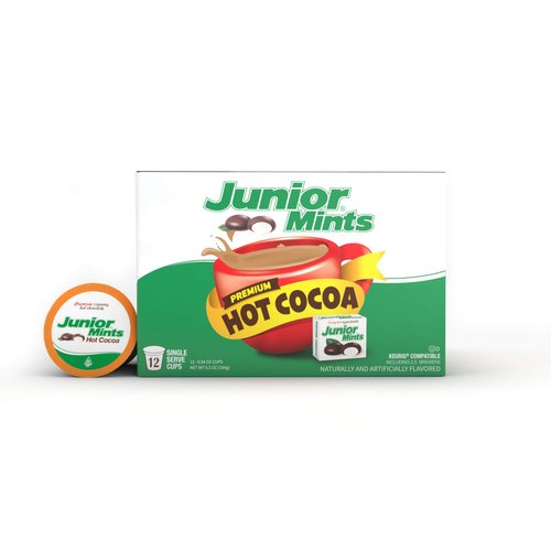 Tootsie Roll Single Serve Pods, Compatible with 2 Keurig, Junior Mints Hot Cocoa, 12 Count