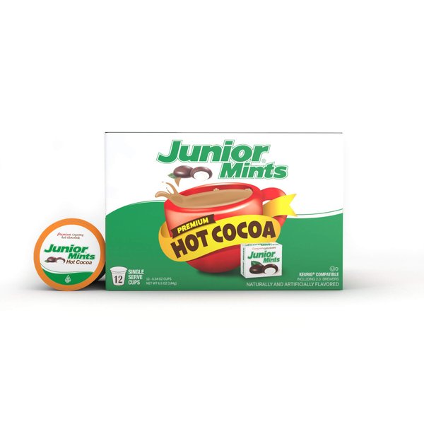 Tootsie Roll Single Serve Pods, Compatible with 2 Keurig, Junior Mints Hot Cocoa, 12 Count