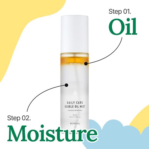EUNYUL Daily Care Double Oil Mist 3.38 fl. oz Korean Skincare Face Mist for Deep Hydrating
