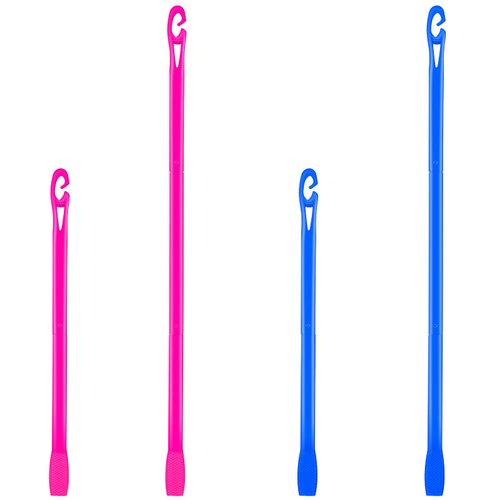 Yilloog 4 Pcs Hair Curlers - Spiral Curls Hook Set (13.8 Inch & 22 Inch) for Heatless Long Wave Styling (Blue, Rose Red)