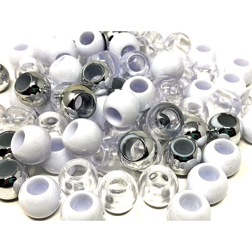 Tara Assorted Color Design Plastic Beads For Braid Hair Medium Size (Pack Of 2) Selection (B1000M-30)