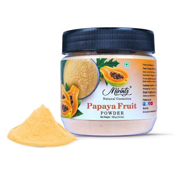 Mirintz 100% Natural Papaya Powder for Skincare | (3.5 Oz) Herbal Natural Fruit Powder for Cosmetics - Face & Skin | Dried Papaya Powder Mix for Papaya Cream | Fruit Fresh Powder for Glowing Skin