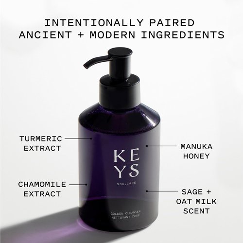Keys Soulcare Golden Face Cleanser, Gently Removes Dirt, Makeup & Impurities and Soothes Skin with Manuka Honey, Cruelty-Free, 5.75 Fl Oz