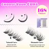 GAQQI Lash Clusters, GQ03 False Eyelashes DIY Lash Extensions C Curl 168PCS Cluster Lashes 12MM, Wispy and Natural Lash Wisps (GQ03,12mm,C Curl)