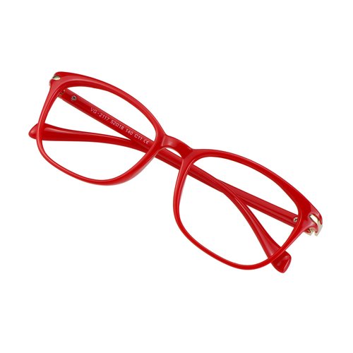 VisionGlobal Blue Light Blocking Glasses for Women, Anti Eyestrain, Computer Reading, TV Glasses, Stylish Square Frame, Anti Glare(Red,+2.25 Magnification)