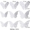 72 Pieces 3D Butterfly Wall Decals Sticker Wall Decal Decor Art Decorations Sticker Set 3 Sizes for Room Home Nursery Classroom Offices Kids Girl Boy Bedroom Bathroom Living Room Decor (Silver)