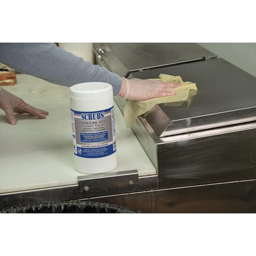 SCRUBS 91930 Stainless Steel Cleaner Towels, 9 3/4 x 10 1/2, 30/Canister