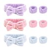 Redvigh Face Wash Headband Wristband Set 9PCS, Spa Headband and Wrist Towels Fuzzy Makeup Headbands for Women Washing face Skincare Prevent Water Running Down