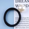 Yheakne Vintage Pearl Hair Accessory - Elastic Nylon Ponytail Holder with Ring for Women and Girls Gifts (Black B)